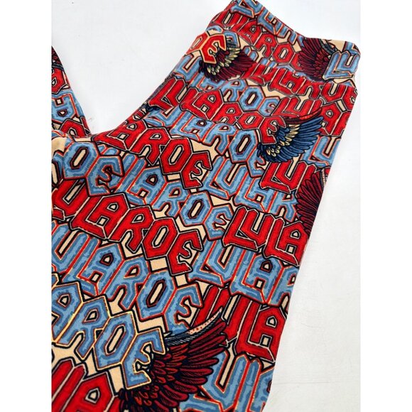 LuLaRoe TC Tall Curvy Multicolor Leggings With Bold Graphic Logo Wing Print New - Picture 2 of 5
